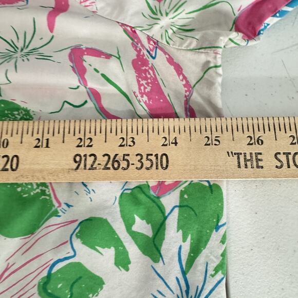 Talbots Colorful Floral and Lace Blouse Size 2X Pink Blue White Cotton Retro - Picture 9 of 10